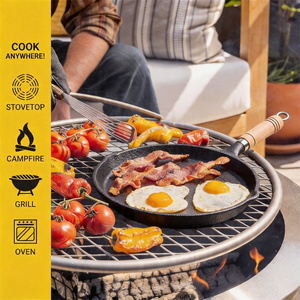 <strong>How</strong> <strong>to</strong> Use Cast Iron Griddle Pan 20/23/26cm Pre Seasoned Smooth Tortilla Skillet for Dosa Crepe Eggs - Product Image 2