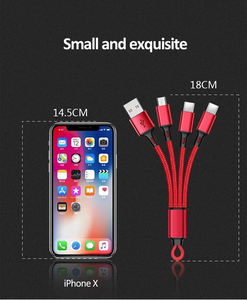 4 trong 1 xách tay nylon Keychain USB Type-C nhanh chóng sạc cáp tinh khiết dây dẫn đồng cho <span class=keywords><strong>Iphone</strong></span> // Máy quét mã vạch - Product Image 5