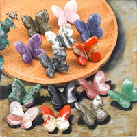 Vente en gros de sculptures de papillons en cristal naturel 3D gravées de la marque SJ - Sculptures de pierres précieuses de guérison tendance de la mode artisanale
