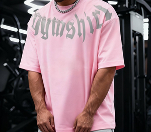 Camisetas Deportivas Personalizadas al por Mayor para Hombre, Camisetas Rosas Extra Grandes para Hombre, Camisetas de Gimnasio de Alta Calidad, Camisetas Lisas para Hombre - Product Image 5