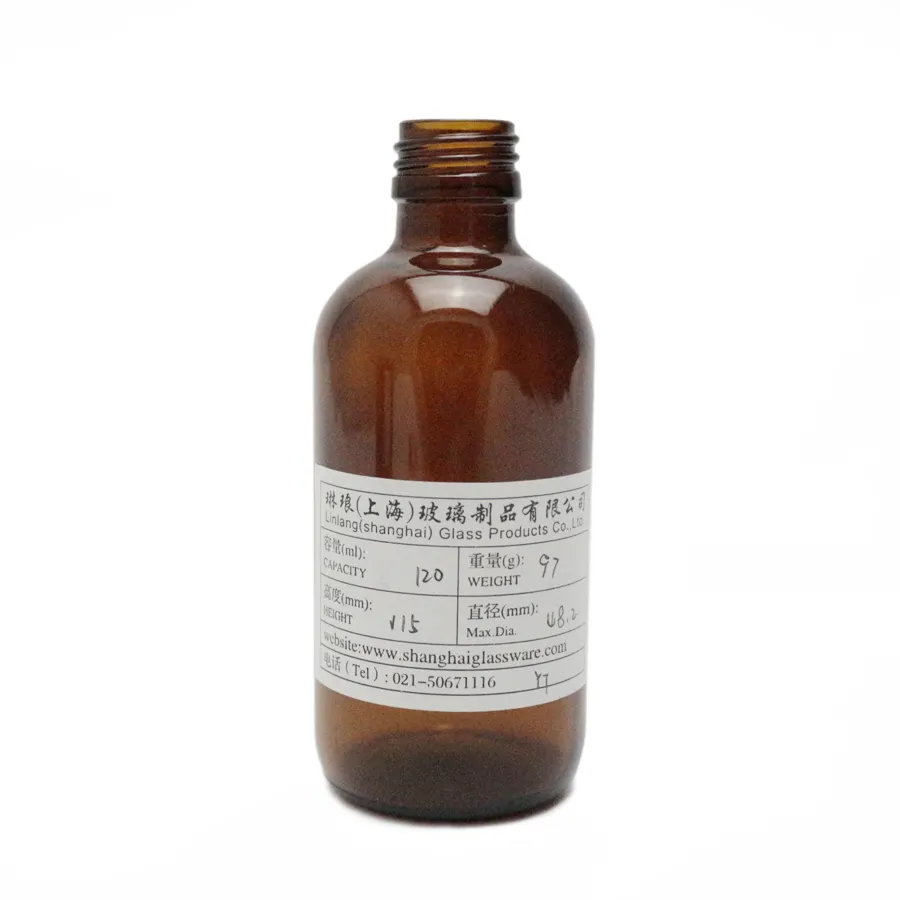 Farmacéutica 4 oz 120 ml botella de jarabe de vidrio ámbar botella de medicina de vidrio