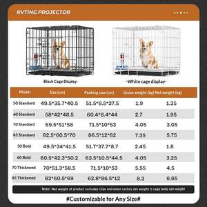 Cages pour animaux de compagnie pliables en métal, grand format, style classique et simple, <span class=keywords><strong>avec</strong></span> plateau en plastique à motif uni, robustes et durables – Meilleur prix - Product Image 6