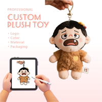 Porte-clés personnalisé en peluche, personnage de dessin animé, en coton PP doux, poupée étoile personnalisée, pour événements d'entreprise, unisexe