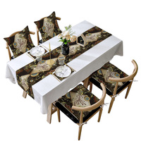 Nappe de table en lin OEM ODM, décoration musulmane du Ramadan, nappe en tissu, lune, serviette de table longue, chemin de table long