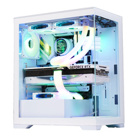 Gabinete AntarcChill Blanco MATX Mid Tower Gamer, Carcasa Micro para Escritorio, Cristal Templado, Refrigeración para Juegos ATX, Chasis para Computadora