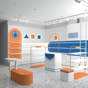 Vetrina Espositiva Personalizzata per Scarpe per Bambini, Design ad Arco Colorato, Espositore da Terra Verniciato per Negozi di Calzature - Product Image 2