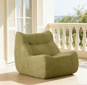 Nuevo Sofá Individual Fácil de Limpiar, Tapicería de Pana, Diseño de Costuras Verticales, Silla Decorativa para Apartamento o Estudio - Product Image 2