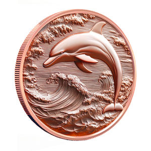 批发1盎司999精铜海豚纪念币高浮雕工艺海洋礼品制造商直接供应无模具成本 - Product Image 2
