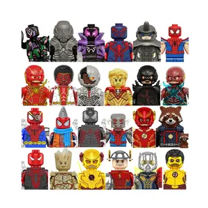 New Mini Dolls Figures Raccoon Groot Star Lord Building Blocks The Flash Spider-byte Super Girl MOC Bricks Toys for Fans Kids