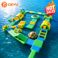Modules de parc aquatique gonflable géant Ceyu, équipement de parc aquatique commercial pour lac, aire de jeux modulaire d'aventure pour enfants et adultes