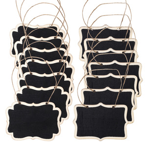 Mini panneau noir double face en bois à suspendre avec ficelle pour décoration intérieure, artisanat, étiquettes cadeaux - Product Image 1