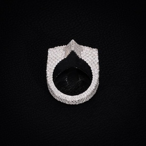 Wholesale S925 <b>Silver</b> Star Cuban <b>Ring</b> Moissanite White Gold Plated Hip Hop Rapper Style Luxury Jewelry <b>for</b> <b>Men</b> Jenime Brand - Product Image 1