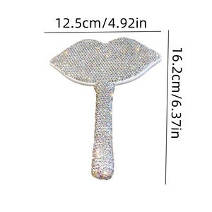 Princess Makeup <strong>Mirror</strong> with Heart Diamond <strong>Setting</strong> Hand Eyelash Extension <strong>Mirror</strong> Cosmetic Accessory for Bathroom Use - Product Image 3
