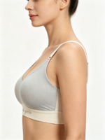 Soutien-gorge Bralette sans couture côtelé respirant avec logo personnalisé OEM pour femme, idéal pour le quotidien, le yoga et le sommeil
