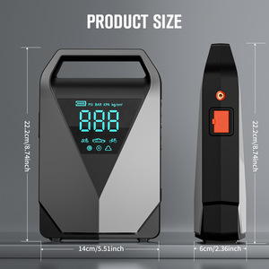 เครื่องจั๊มสตาร์ทรถยนต์แบบพกพา1000A <span class=keywords><strong>12000</strong></span>มิลลิแอมป์ต่อชั่วโมงกระเป๋าอีวาสมาร์ทคลิปถือก๊าซ12โวลต์พร้อมที่เติมลมยางพาวเวอร์แบงค์ - Product Image 5
