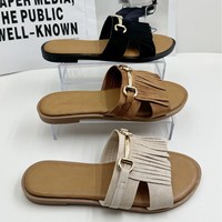 Sandales sans orteils moelleuses pour femmes en été, chaussures pour dames