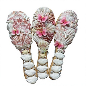 Espejo de Mano de Lujo con Conchas Marinas de Vietnam, Conchas Naturales y Cristal para Maquillaje, Belleza, Regalos de Novia, Eventos y Decoración del Hogar - Product Image 3