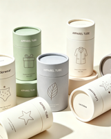 Petite boîte cylindrique en carton biodégradable écologique avec couvercle plat et fermeture magnétique pour bonbons et aromathérapie