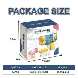 Luckytoys sıcak 40 delik yükseltme elektrikli roket kabarcık tabancası Mini tarzı uzay kabarcık üfleme makine oyuncak ışık ile - Product Image 6