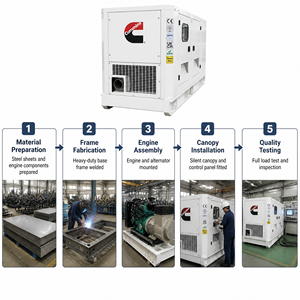 Générateur diesel silencieux à démarrage automatique EAC Cummins Weichai 150 kVA 150 kW, ouvert/silencieux, avec fréquence 50/60 Hz, tension nominale 220 V/380 V - Product Image 3