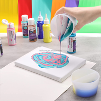 Kit de peinture à couler en silicone à 2/3/4/5 compartiments, gobelet à peinture à couler, art fluide, peinture acrylique, outil de mesure pour la peinture à couler