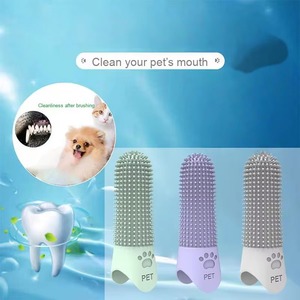 360 degree Dog Cats anti bad breath oral <b>cleaning</b> Dental Care Pet toothbrush silicone finger cover - Product Image 1