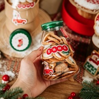 Bouteille en plastique PET en forme de sapin de Noël, jetable, pour jus, thé au lait, biscuits, bonbons, collations, pot de rangement, conteneur décoratif pour fête