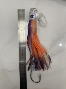 6 pièces/sac Leurres de pêche à la traîne de 6,5 pouces 55g, montés avec jupe, pour marlin et thon, avec <span class=keywords><strong>fil</strong></span> de 100 lb, leurres de traîne pour gros gibier - Product Image 6