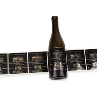 Autocollant en vinyle imperméable personnalisé, autocollant pour vin, estampage auto-adhésif, autocollant et étiquette vintage pour bouteille de vin