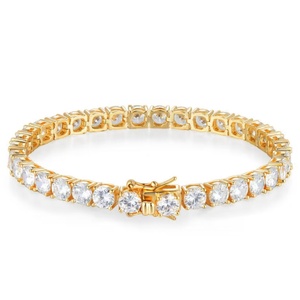 14K White Gold Diamond Tennis Bracelet Round Cut VVS Iced Out Fine Jewelry Unisex Anniversary <b>Gift</b> - Product Image 1