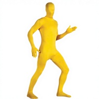 Jumpsuit Katun Hitam Dewasa Chroma Key Kostum Halloween Tak Terlihat untuk Pria