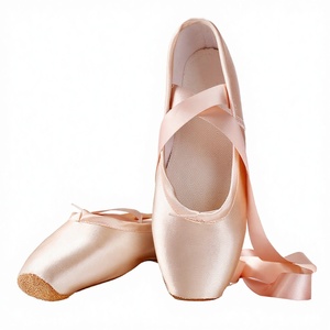 Flesh Color <b>Soft</b> Ballet Pointe <b>Shoes</b> for Women Child & Adult with Satin Upper Cotton Lining Ribbons - Product Image 3
