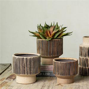 Style minimaliste intérieur extérieur jardin décoratif jardinières en céramique fleur succulente Pots <span class=keywords><strong>pour</strong></span> sol décoratif - Product Image 1