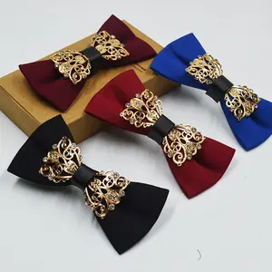 Genya Luxurious Bow Tie Superior Environmental Men Bow With Alloy Wedding Party Pre-Tied