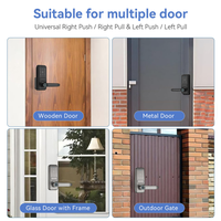 Serrure de porte numérique intelligente Tuya Wifi nordique en aluminium, sans clé, avec empreinte digitale et mot de passe pour appartement