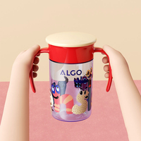 ALGO 3 Couvercles Différents 280mL Gobelet à Paille pour Bébé Sans BPA et Gobelet à Eau pour Bébé Anti-Fuite à 360 Degrés