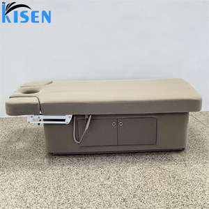 Mobilier de salon de beauté de luxe KISEN, lit de beauté électrique à commande au pied avec 2 moteurs, table de massage pour soins cosmétiques, lit de beauté - Product Image 2