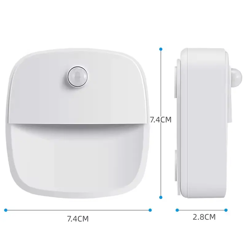 Nova lâmpada com sensor de movimento e bateria, duas luzes ajustáveis, luz para quarto, sala de estar, cozinha, casa, luzes noturnas inteligentes