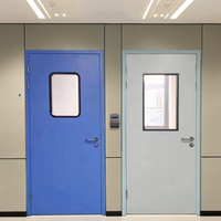 Porte de salle blanche en verre de conception moderne personnalisable, étanche et purifiante, fabriquée par le fabricant, pour une utilisation en laboratoire hospitalier