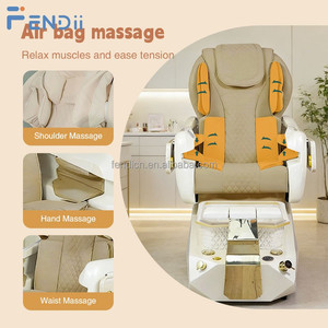 Equipamento para Salão de Beleza, Cadeira de Pedicure de Alto Padrão com Massagem nas Costas e Bacia de Spa para Pés em Vidro - Product Image 2