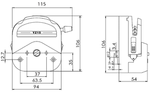Tête de pompe péristaltique intelligente West Tune Yz15 Yz25 0,17~1700 ml/min en aluminium avec calibration ultrasonique OEM Yz1 - Product Image 2