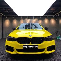 WRAPMASTER 1.52*17m Film PVC Premium Jaune Maïs Cristal avec Support Auto-adhésif Anti-rayures Brillant à Changement de Couleur pour Auto