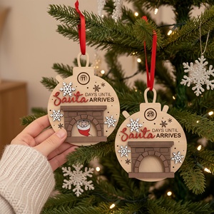 Christmas Countdown <b>Calendar</b> Wooden Pendant Holiday Home Decor Xmas Tree Hanging Ornament Winter Festival Gift Family Decor - Product Image 1