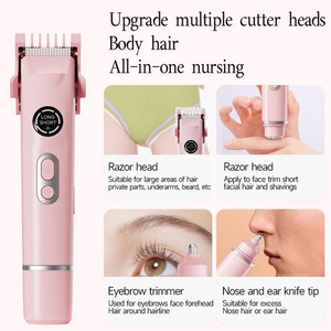 Rasoir électrique 2-en-1 pour femmes, équipement de coupe et de <span class=keywords><strong>rasage</strong></span>, rasoir facial imperméable et indolore pour femmes - Product Image 3