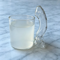 Mug en verre transparent personnalisé avec poignée unique, verre à boire original, cadeau pour bar, maison, fête