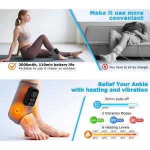 Masseur de pieds chauffant sans fil à piles, enveloppant et vibrant, pour la relaxation des chevilles, pour femmes et hommes, à la maison, au bureau ou en voyage - Product Image 4