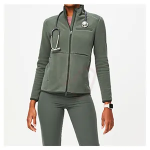 Zipper hospital uniform medical scrubs giacca da infermiera donna soft outwear coat