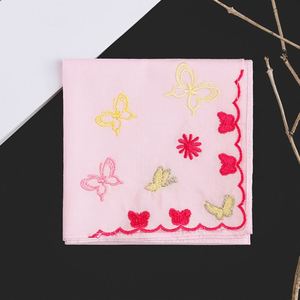 Embroidery <b>butterfly</b> <b>Charms</b> Handkerchief for Women Pure Cotton Sweat Absorbent Small Handkerchieves - Product Image 3