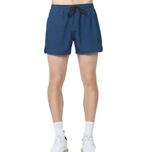 Shorts masculinos de cor sólida para praia de verão com logotipo personalizado