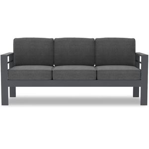 Ensemble de canapés de jardin en métal gris moderne de luxe Kingmake, 4 pièces, meubles d'extérieur en aluminium avec coussins - Product Image 6